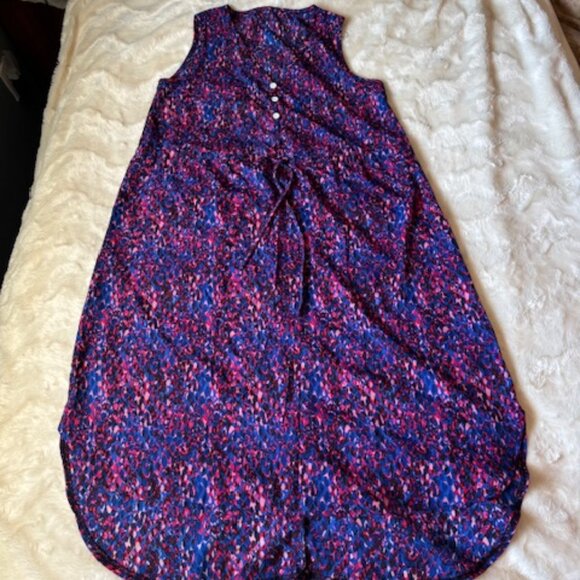 Shein Multi-colour V-Neck Tie at Waist Sleeveless Unlined Dress Size S - Picture 1 of 10